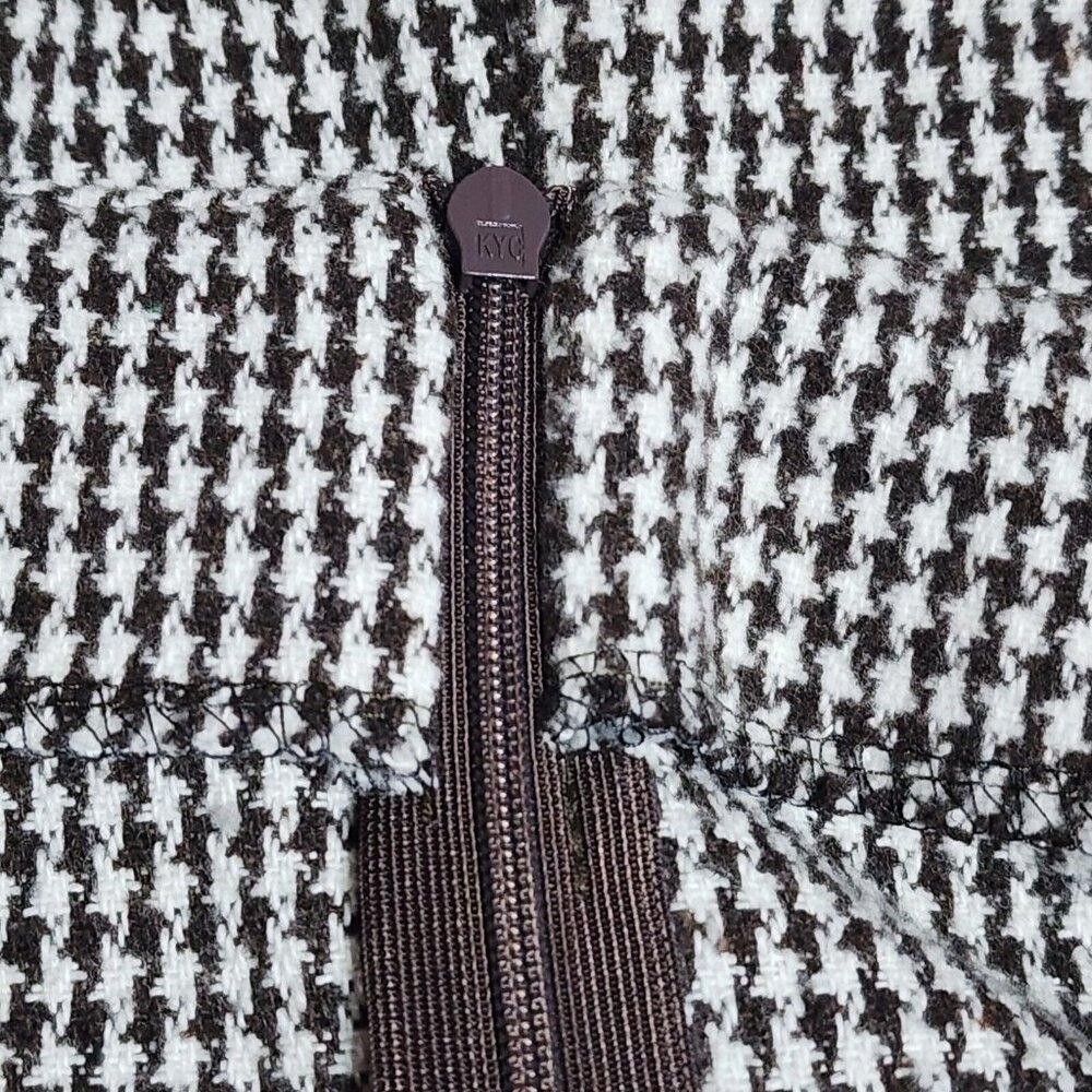 Shein Curve Brown White Houndstooth Pattern A Lin… - image 4